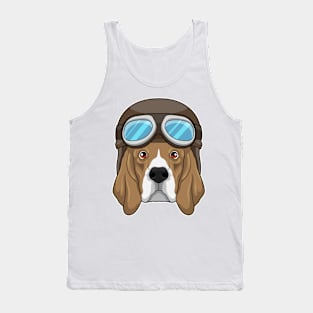 Beagle as Pilot with Pilot hat Tank Top